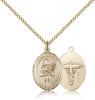 Gold Filled St. Agatha / Nurse Pendant, Gold Filled Lite Curb Chain, Medium Size Catholic Medal, 3/4" x 1/2"
