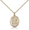 Gold Filled St. Apollonia Pendant, Gold Filled Lite Curb Chain, Medium Size Catholic Medal, 3/4" x 1/2"