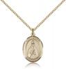 Gold Filled St. Blaise Pendant, Gold Filled Lite Curb Chain, Medium Size Catholic Medal, 3/4" x 1/2"