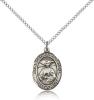 Sterling Silver St. Catherine Laboure Pendant, Sterling Silver Lite Curb Chain, Medium Size Catholic Medal, 3/4" x 1/2"