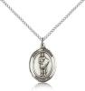 Sterling Silver St. Florian Pendant, Sterling Silver Lite Curb Chain, Medium Size Catholic Medal, 3/4" x 1/2"