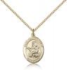 Gold Filled St. Francis Xavier Pendant, Gold Filled Lite Curb Chain, Medium Size Catholic Medal, 3/4" x 1/2"