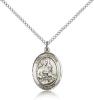Sterling Silver St. Gerard Majella Pendant, Sterling Silver Lite Curb Chain, Medium Size Catholic Medal, 3/4" x 1/2"
