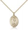 Gold Filled St. Helen Pendant, Gold Filled Lite Curb Chain, Medium Size Catholic Medal, 3/4" x 1/2"