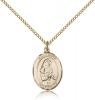 Gold Filled St. Emily De Vialar Pendant, Gold Filled Lite Curb Chain, Medium Size Catholic Medal, 3/4" x 1/2"
