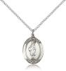 Sterling Silver St. Gregory the Great Pendant, Sterling Silver Lite Curb Chain, Medium Size Catholic Medal, 3/4" x 1/2"