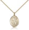 Gold Filled St. James the Greater Pendant, Gold Filled Lite Curb Chain, Medium Size Catholic Medal, 3/4" x 1/2"