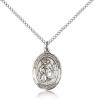 Sterling Silver St. John the Baptist Pendant, Sterling Silver Lite Curb Chain, Medium Size Catholic Medal, 3/4" x 1/2"