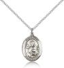 Sterling Silver St. John the Apostle Pendant, Sterling Silver Lite Curb Chain, Medium Size Catholic Medal, 3/4" x 1/2"
