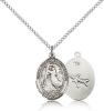 Sterling Silver St. Joseph of Cupertino Pendant, Sterling Silver Lite Curb Chain, Medium Size Catholic Medal, 3/4" x 1/2"