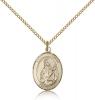 Gold Filled St. Lucia of Syracuse Pendant, Gold Filled Lite Curb Chain, Medium Size Catholic Medal, 3/4" x 1/2"