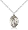 Sterling Silver St. Kilian Pendant, Sterling Silver Lite Curb Chain, Medium Size Catholic Medal, 3/4" x 1/2"