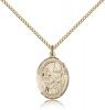 Gold Filled St. Mary Magdalene Pendant, Gold Filled Lite Curb Chain, Medium Size Catholic Medal, 3/4" x 1/2"