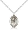 Sterling Silver St. Margaret Mary Alacoque Pendant, Sterling Silver Lite Curb Chain, Medium Size Catholic Medal, 3/4" x 1/2"