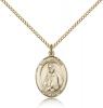 Gold Filled St. Martha Pendant, Gold Filled Lite Curb Chain, Medium Size Catholic Medal, 3/4" x 1/2"