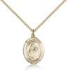 Gold Filled St. Monica Pendant, Gold Filled Lite Curb Chain, Medium Size Catholic Medal, 3/4" x 1/2"