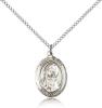 Sterling Silver St. Monica Pendant, Sterling Silver Lite Curb Chain, Medium Size Catholic Medal, 3/4" x 1/2"