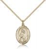 Gold Filled St. Philip Neri Pendant, Gold Filled Lite Curb Chain, Medium Size Catholic Medal, 3/4" x 1/2"