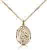 Gold Filled Our Lady of Providence Pendant, Gold Filled Lite Curb Chain, Medium Size Catholic Medal, 3/4" x 1/2"