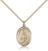 Gold Filled St. Peregrine Laziosi Pendant, Gold Filled Lite Curb Chain, Medium Size Catholic Medal, 3/4" x 1/2"