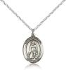 Sterling Silver St. Peregrine Laziosi Pendant, Sterling Silver Lite Curb Chain, Medium Size Catholic Medal, 3/4" x 1/2"