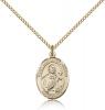 Gold Filled St. Martin De Porres Pendant, Gold Filled Lite Curb Chain, Medium Size Catholic Medal, 3/4" x 1/2"