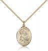 Gold Filled St. Raphael the Archangel Pendant, Gold Filled Lite Curb Chain, Medium Size Catholic Medal, 3/4" x 1/2"