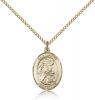 Gold Filled St. Sarah Pendant, Gold Filled Lite Curb Chain, Medium Size Catholic Medal, 3/4" x 1/2"