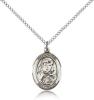 Sterling Silver St. Sarah Pendant, Sterling Silver Lite Curb Chain, Medium Size Catholic Medal, 3/4" x 1/2"