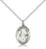 Sterling Silver Our Lady Star of the Sea Pendant, Sterling Silver Lite Curb Chain, Medium Size Catholic Medal, 3/4" x 1/2"
