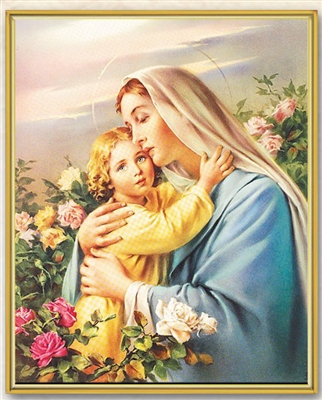 Mary Holding Jesus Picture Wall Plaque 810-227