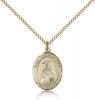 Gold Filled St. Teresa of Avila Pendant, Gold Filled Lite Curb Chain, Medium Size Catholic Medal, 3/4" x 1/2"