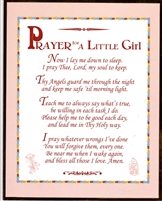 Prayer For A Little Girl Wall Plaque N2136-2
