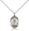 Sterling Silver St. Timothy Pendant, Sterling Silver Lite Curb Chain, Medium Size Catholic Medal, 3/4" x 1/2"