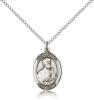 Sterling Silver St. Thomas the Apostle Pendant, Sterling Silver Lite Curb Chain, Medium Size Catholic Medal, 3/4" x 1/2"