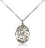 Sterling Silver Our Lady of La Vang Pendant, Sterling Silver Lite Curb Chain, Medium Size Catholic Medal, 3/4" x 1/2"