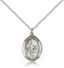 Sterling Silver St. Zachary Pendant, Sterling Silver Lite Curb Chain, Medium Size Catholic Medal, 3/4" x 1/2"