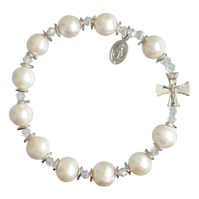 10mm Genuine Pearl Rosary Bracelet RBS15