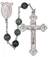 24" Chain-link Rosary with 8mm Jade Beads, R258