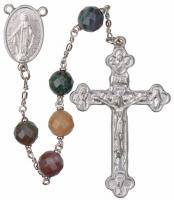 24" Chain-link Rosary with 8mm Multicolor Onyx Beads, R858