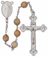 24" Chain-link Rosary with 8mm Jasper Beads, R1158