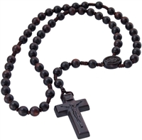 16" Rosary with 8mm Jujube Wood Beads W223