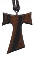 13"  Necklace with 1" Wood Tau Cross, SN02