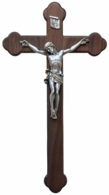 Walnut and Pewter 18"x10" Crucifix, WP140