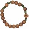 Rosary Bracelet with 10mm Wood Beads, RBS2A