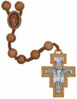 25" Franciscan 7 Decade Rosary with 10 mm Jujube Wood Beads, R3571