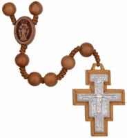 21" Franciscan 7 Decade Rosary with 8 mm Jujube Wood Beads, R3572