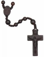 13.5" Rosary with Dark Jujube Wood Beads (6mm Hail Mary and 8mm Our Father, R3658