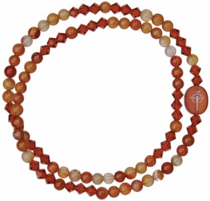 5 Decade Rosary Bracelet with 4mm Agate Beads, RBS81