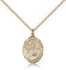 Gold Filled St. Leo the Great Pendant, Gold Filled Lite Curb Chain, Medium Size Catholic Medal, 3/4" x 1/2"